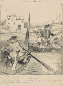 Combat Naval av Honoré Daumier