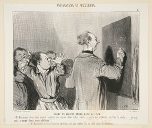 Som man blir en stor matematiker; nr. 3 av professorer og sennep av Honoré Daumier