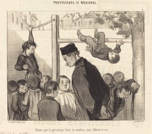 Hvordan gymnastikk trener lemmer... av Honoré Daumier
