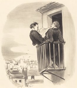 Hvordan vi forstår den spanske balkongen i Paris av Honoré Daumier