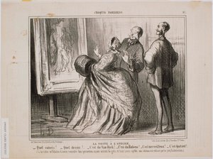 Parisiske skisser- Besøket på verkstedet- For en skisse! For en tegning! Det er Van Dyck av Honoré Daumier