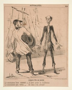 Skisse tatt i Le Havre: Den godt dekkede herren av Honoré Daumier