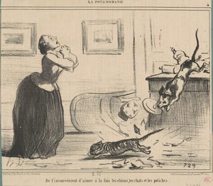 Fra ulempen av å elske på samme tid... av Honoré Daumier