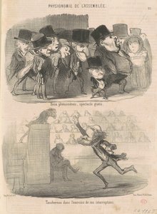 To fenomener, gratis show... av Honoré Daumier