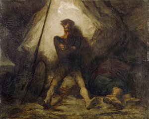 Don Quijotes Vigil, 1855-56 av Honoré Daumier