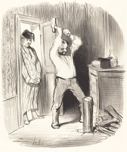 Er det gud tillatt å kløyve ved... av Honoré Daumier
