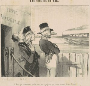 Og... Voila... De reisende som passerer oss foran nesen på oss! av Honoré Daumier