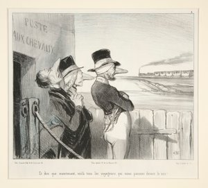 Og å tenke på at nå, her er alle de reisende som passerer foran oss! av Honoré Daumier