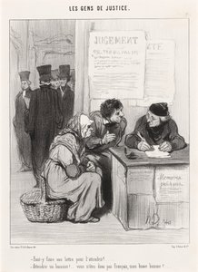 Er det nødvendig å skrive et brev der for å myke det? av Honoré Daumier