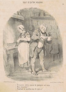Francois, fetteren din brannmannen kom... av Honoré Daumier