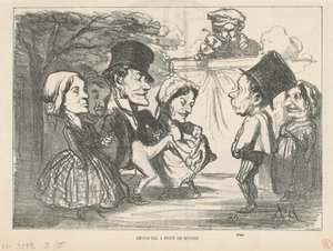 Stort ball med et lite orkester... (rekto); Et generelt partnerskap (tilbake) av Honoré Daumier
