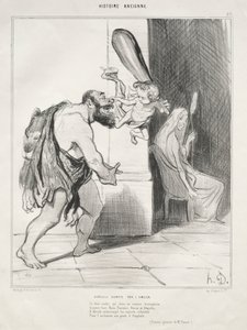 Herkules temmet av kjærlighet av Honoré Daumier