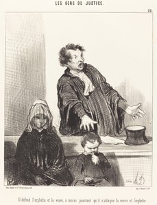 Han forsvarer den foreldreløse og enken, med mindre... av Honoré Daumier