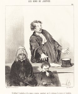 Han forsvarer den foreldreløse og enken, med mindre... av Honoré Daumier