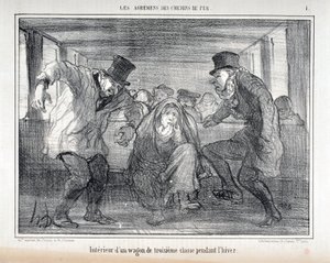 Illustrasjon for serien "Les Agrements des Chemin de fer" av Honoré Daumier