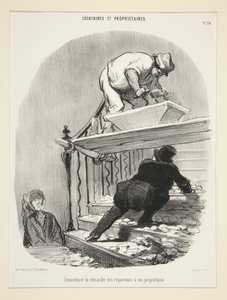 Uleilighet med å be om reparasjoner fra utleier, fra leietakere og eiere av Honoré Daumier
