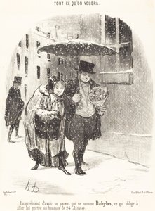 Ulempen med å ha en forelder som heter Babylas... av Honoré Daumier