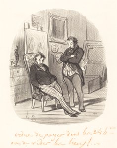 Ulempen med å sende et dårlig maleri... av Honoré Daumier