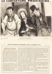Interiør i en omnibus av Honoré Daumier
