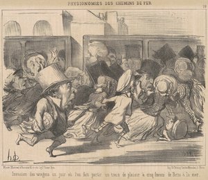 Invasjon av vognene en dag vi drar av Honoré Daumier