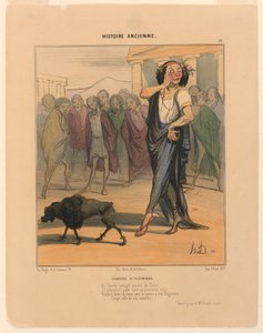Youth of Alcibiades, plate 19 fra Ancient History av Honoré Daumier