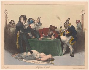 Karikatur av de europeiske stormaktene på London-konferansen Conference de Londres (tittel på objekt) av Honoré Daumier