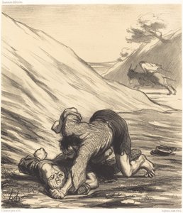 Eselet og de to tyvene av Honoré Daumier