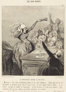 Presidenten roper på toppen av stemmen hennes: Damer!... av Honoré Daumier