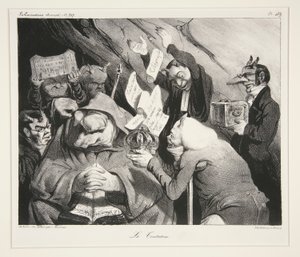 La Tentation. (Fristelse.), pl. 453 fra tidsskriftet La Caricature nr. 217 av Honoré Daumier