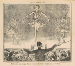 Danseren som er stolt av å ha beholdt... av Honoré Daumier
