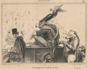 Nedstigningen av courtille i 1855 av Honoré Daumier