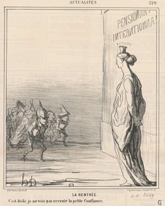 Starten på skoleåret av Honoré Daumier