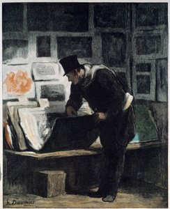 L "amatør d" trykker Tegning av Honore Daumier av Honoré Daumier