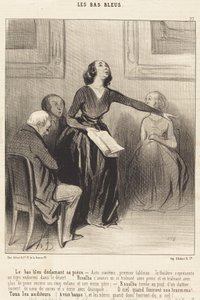 Le Bas-bleu erklærer skuespillet sitt av Honoré Daumier