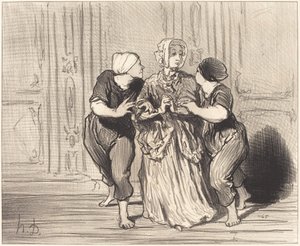 Det rettferdige kjønn på svømmeskolen av Honoré Daumier