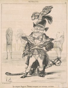 Le Citoyen ... Thiers prøver et nytt kostyme av Honoré Daumier