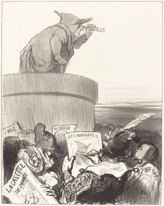 Den konstitusjonelle vurderer den politiske horisonten av Honoré Daumier