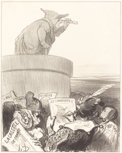 Den konstitusjonelle vurderer den politiske horisonten av Honoré Daumier