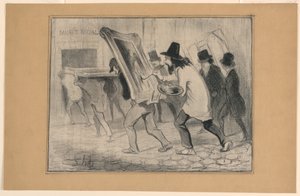 Den siste dagen for mottak av maleriene, fra Charivari av Honoré Daumier