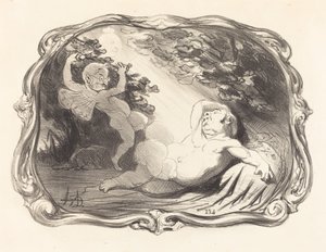 The Sleep of Endymion-Berryer av Honoré Daumier