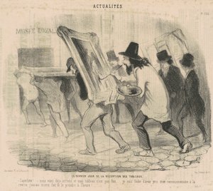 Den siste dagen for mottak av maleriene. Saperlotte. . . Vi har allerede ankommet og maleriet mitt er ikke ferdig! av Honoré Daumier