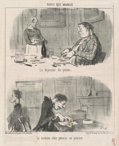 Lunsjen til sjefen, den sjette kontorist... av Honoré Daumier