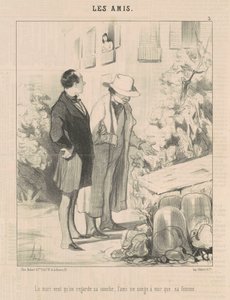 Mannen vil at vi skal se på bleien hans... av Honoré Daumier