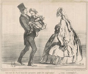 Gatene i Paris de første dagene av september... av Honoré Daumier