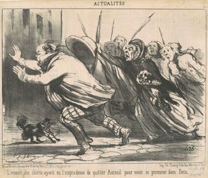 Hundenes fiende har vært uforskammet... av Honoré Daumier
