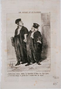 Advokater og saksøker- Endelig! Vi har separasjon når det gjelder eiendom av Honoré Daumier
