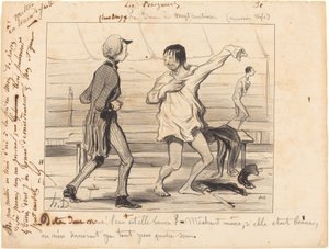 Les Bains på tjue centimes, ny stil av Honoré Daumier