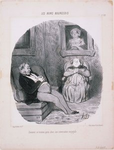 Les Bons Bourgeois- Hvordan ender ... En ekteskapelig samtale av Honoré Daumier
