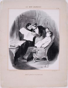 Les Bons Bourgeois- Når avisen er for interessant av Honoré Daumier