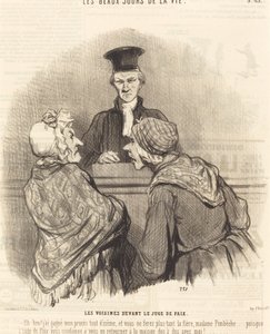 Naboene foran fredsdommeren av Honoré Daumier